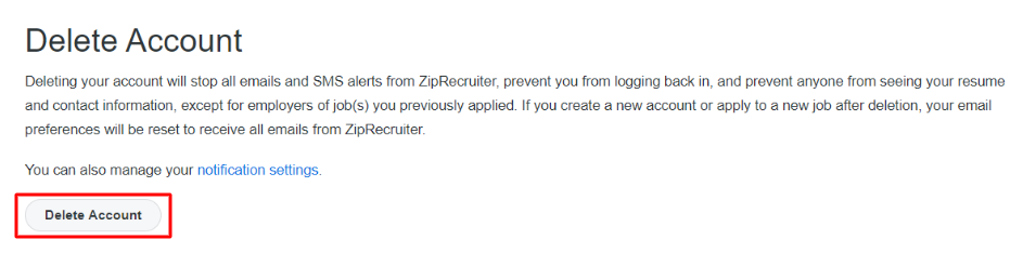 How to Delete Your ZipRecruiter Account